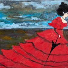 Kobieta w Czerwonej Sukni